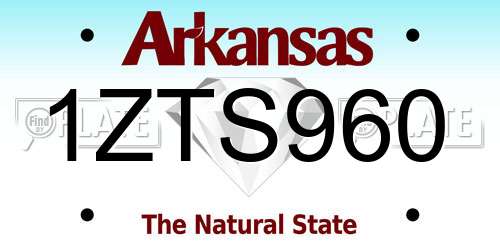 1ZTS960 Arkansas License Plate