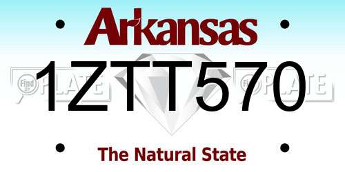 1ZTT570 Arkansas License Plate