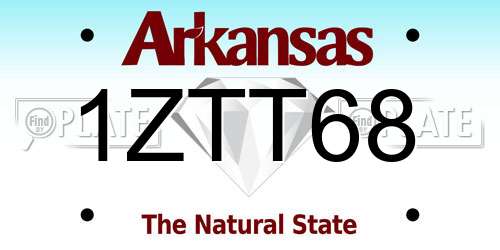 1ZTT68 Arkansas License Plate