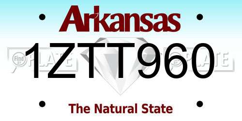 1ZTT960 Arkansas License Plate