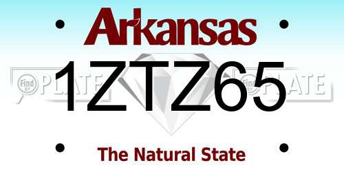 1ZTZ65 Arkansas License Plate
