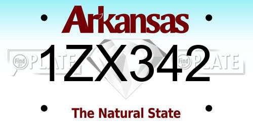 1ZX342 Arkansas License Plate