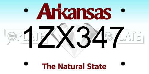1ZX347 Arkansas License Plate