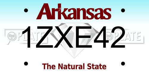 1ZXE42 Arkansas License Plate