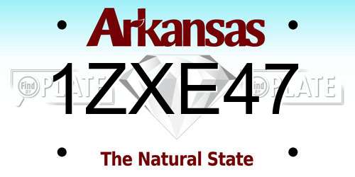 1ZXE47 Arkansas License Plate