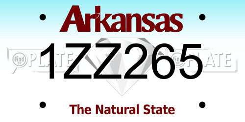 1ZZ265 Arkansas License Plate