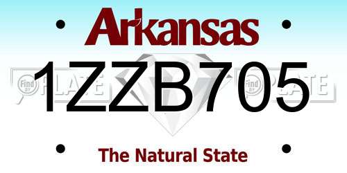 1ZZB705 Arkansas License Plate