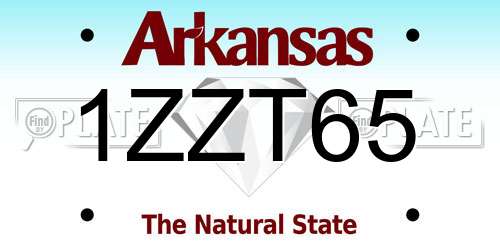 1ZZT65 Arkansas License Plate