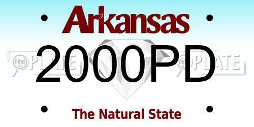 2000PD Arkansas License Plate