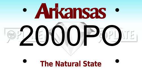 2000PO Arkansas License Plate