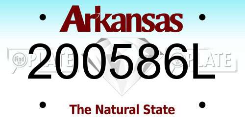 200586L Arkansas License Plate