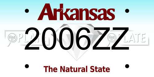 2006ZZ Arkansas License Plate