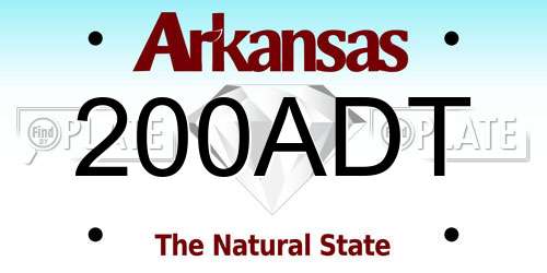 200ADT Arkansas License Plate