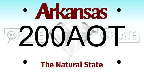 200AOT Arkansas License Plate