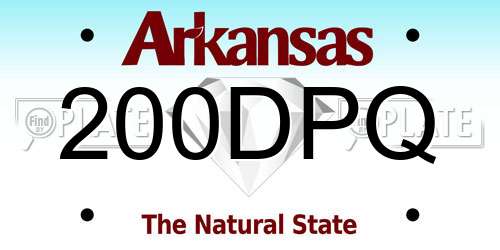 200DPQ Arkansas License Plate