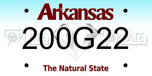 200G22 Arkansas License Plate