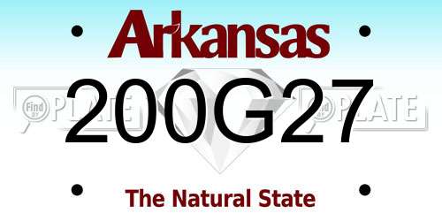 200G27 Arkansas License Plate