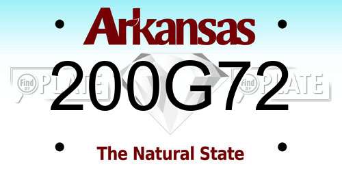 200G72 Arkansas License Plate