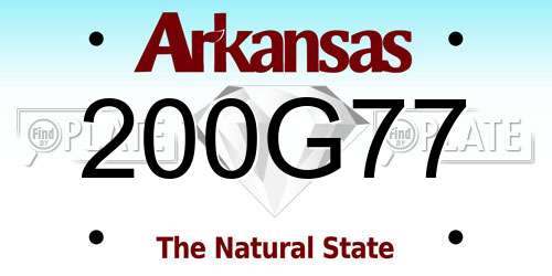 200G77 Arkansas License Plate