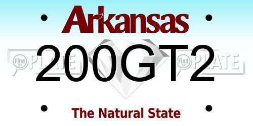 200GT2 Arkansas License Plate