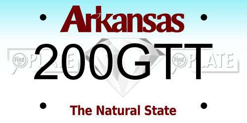 200GTT Arkansas License Plate