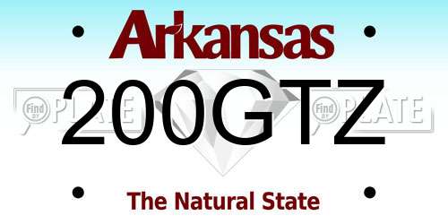 200GTZ Arkansas License Plate