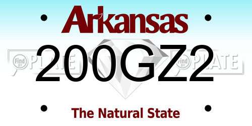 200GZ2 Arkansas License Plate