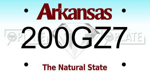 200GZ7 Arkansas License Plate