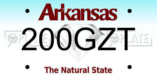 200GZT Arkansas License Plate