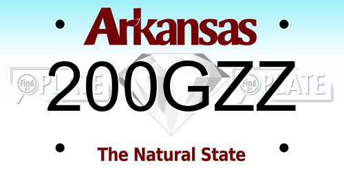 200GZZ Arkansas License Plate