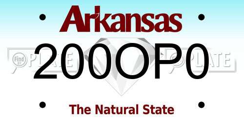 200OP0 Arkansas License Plate