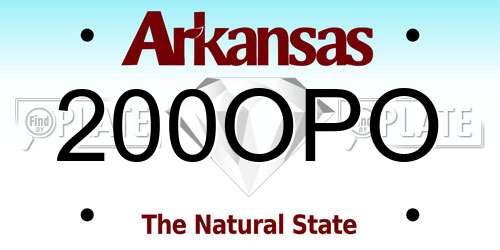 200OPO Arkansas License Plate