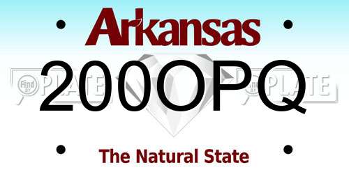 200OPQ Arkansas License Plate