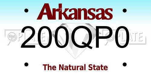 200QP0 Arkansas License Plate