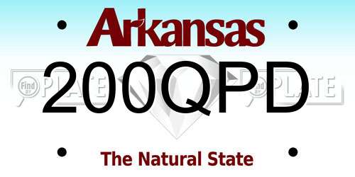 200QPD Arkansas License Plate