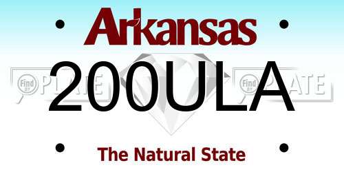 200ULA Arkansas License Plate