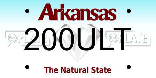 200ULT Arkansas License Plate