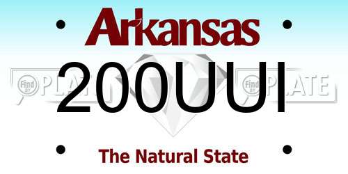 200UUI Arkansas License Plate