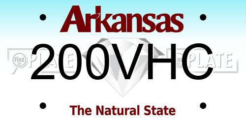 200VHC Arkansas License Plate