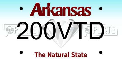 200VTD Arkansas License Plate