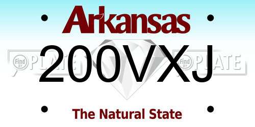 200VXJ Arkansas License Plate