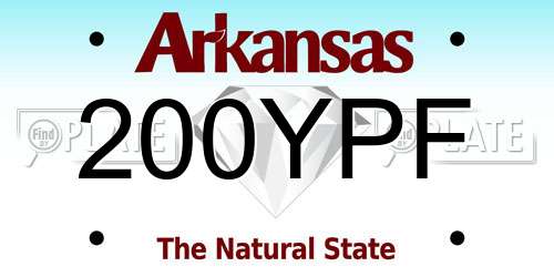 200YPF Arkansas License Plate