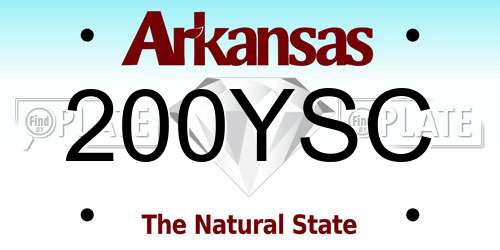 200YSC Arkansas License Plate