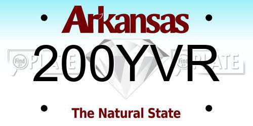 200YVR Arkansas License Plate