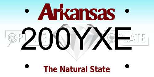 200YXE Arkansas License Plate