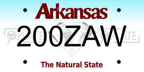 200ZAW Arkansas License Plate