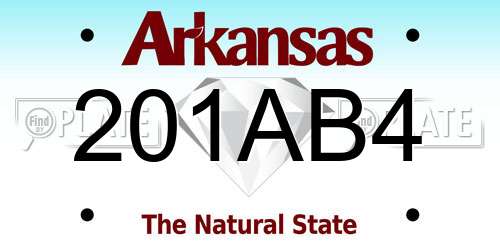 201AB4 Arkansas License Plate