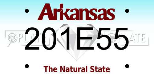 201E55 Arkansas License Plate