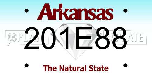 201E88 Arkansas License Plate