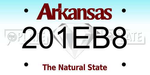 201EB8 Arkansas License Plate